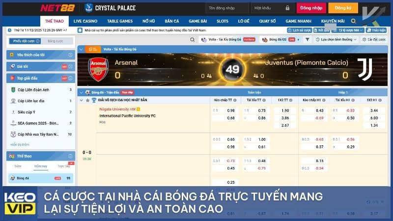 Cá cược tại nhà cái bóng đá trực tuyến mang lại sự tiện lợi và an toàn cao