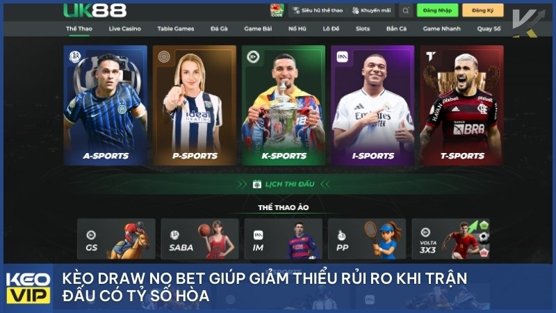 Kèo Draw No Bet giúp giảm thiểu rủi ro khi trận đấu có tỷ số hòa