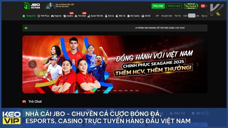 JBO Vietnam Trang nhà cái JBO chính thức, chuyên cá cược bóng đá, eSports, Casino trực tuyến hàng đầu Việt Nam. Tham gia chơi cược với những ưu đãi khủng.
